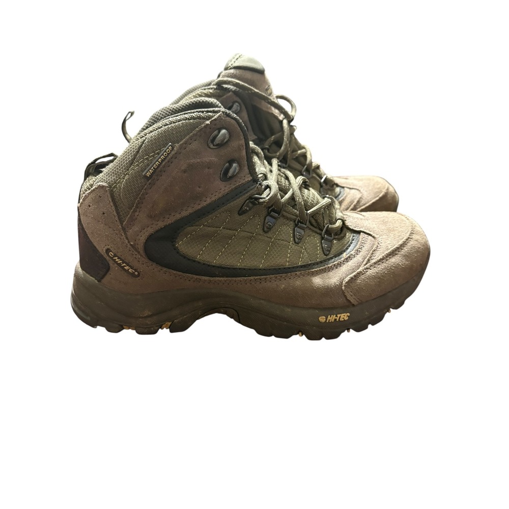 Hi-Tec Sofala Mid WP Womens Hiking Boots Olive Brown Waterproof OS09-049 Size 7